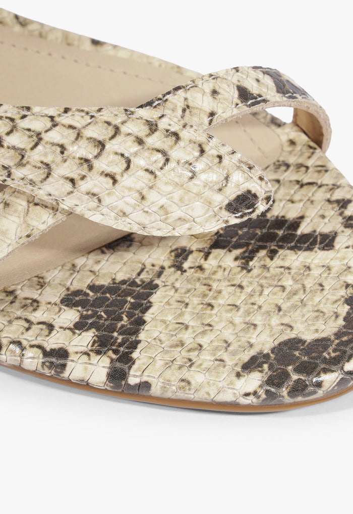Cleo Snake Print Leather Sandal - Schutz Shoes