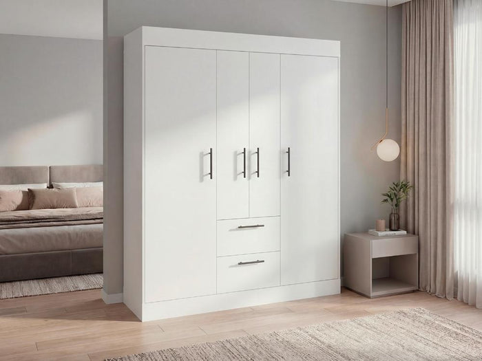 Closet Aura, Blanco Duqueza, Con Cuatro Puertas y Dos Cajones