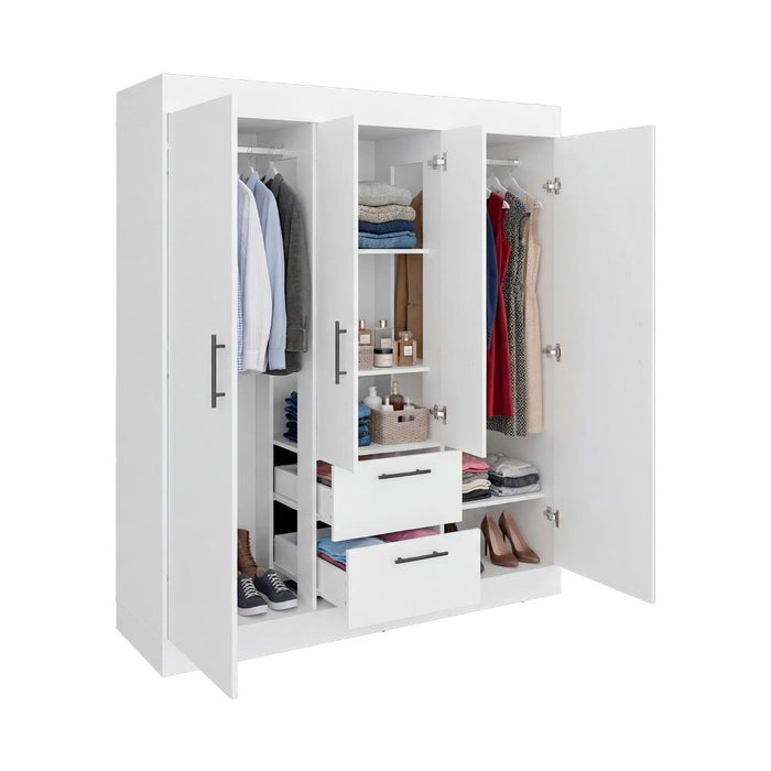 Closet Aura, Blanco Duqueza, Con Cuatro Puertas y Dos Cajones