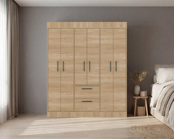 Closet Aura, Fresno Europeo y Wengue, con 6 puertas y dos cajones