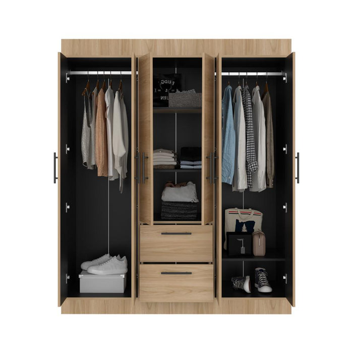 Closet Aura, Fresno Europeo y Wengue, con 6 puertas y dos cajones