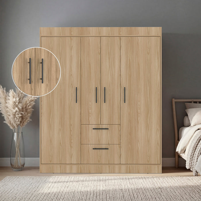 Closet Aura II, Fresno Europeo y Wengue, con 4 puertas y dos cajones
