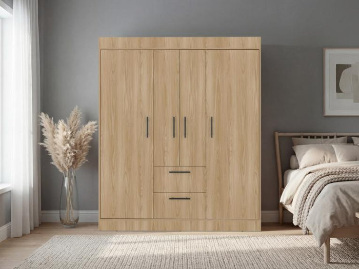 Closet Aura II, Fresno Europeo y Wengue, con 4 puertas y dos cajones