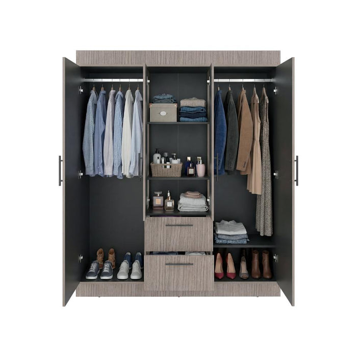 Closet Aura, Positano y Wengue, Con Cuatro Puertas y Dos Cajones