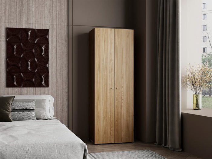 CLOSET BEICO, FRESNO Y BLANCO DUQUEZA, CON DOS PUERTAS ABATIBLES Y CUATRO ENTREPAÑOS