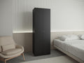 CLOSET BEICO, WENGUE, CON DOS PUERTAS ABATIBLES Y UN TUBO CROMADO