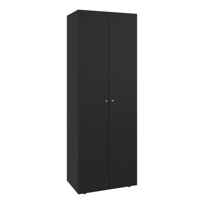 CLOSET BEICO, WENGUE, CON DOS PUERTAS ABATIBLES Y UN TUBO CROMADO