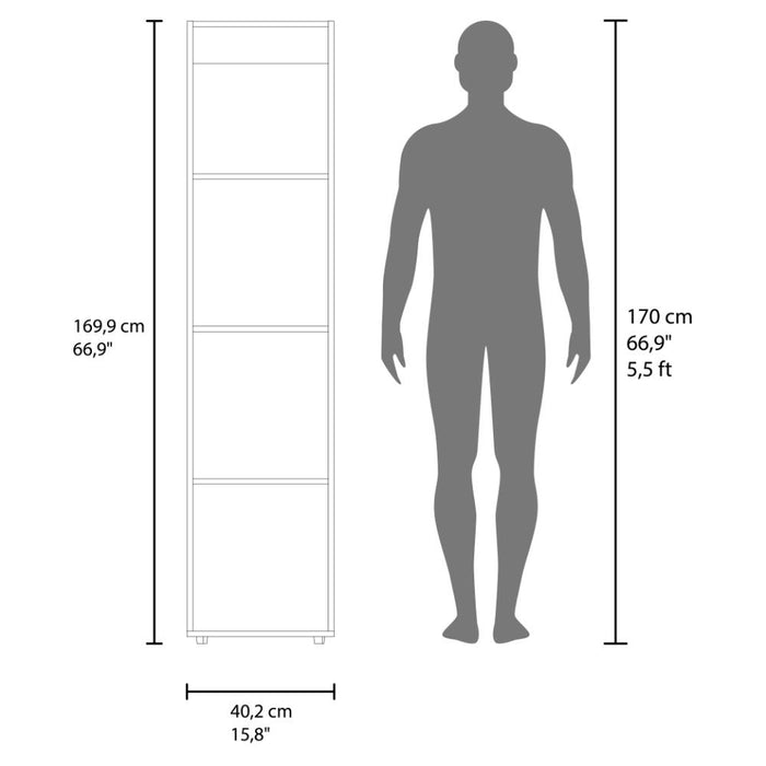 Closet Con Espejo Alma, Kronos Wengue, Una puerta abatible y entrepaños para guardar ropa ZF