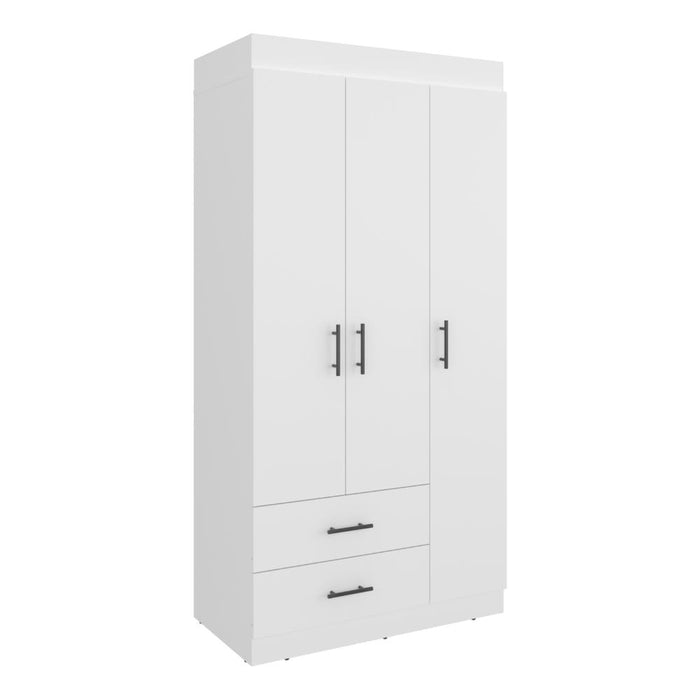 Closet Houston, Blanco Duqueza, Con Cuatro Puertas Batientes y Dos Cajones Con Amplio Espacio De Almacenamiento