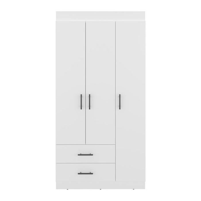 Closet Houston, Blanco Duqueza, Con Cuatro Puertas Batientes y Dos Cajones Con Amplio Espacio De Almacenamiento