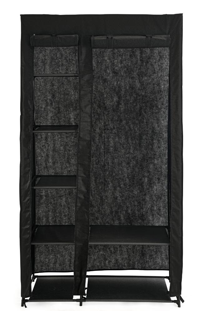Closet Organizador Dono, Negro,  con variedad de entrepaños en tela