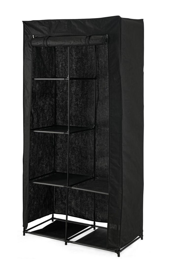 Closet Organizador Ena, Negro, En tela con variedad de entrepaños