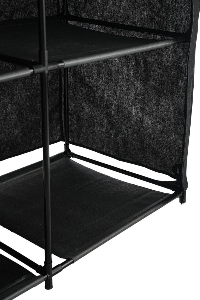 Closet Organizador Ena, Negro, En tela con variedad de entrepaños