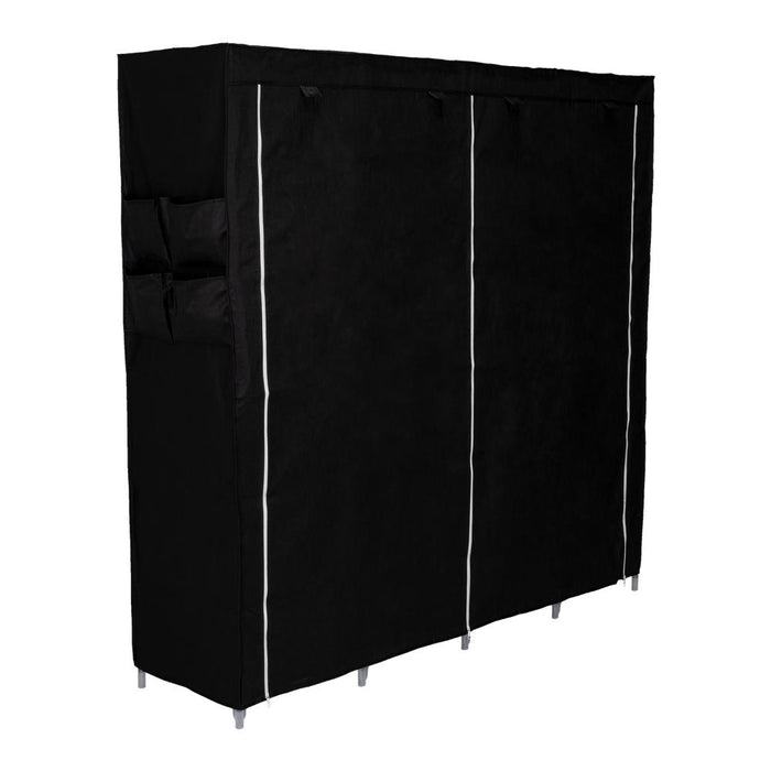 CLOSET PORTÁTIL GARMENT, NEGRO, VARIEDAD DE ENTREPAÑOS EN TELA