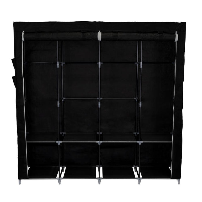 CLOSET PORTÁTIL GARMENT, NEGRO, VARIEDAD DE ENTREPAÑOS EN TELA