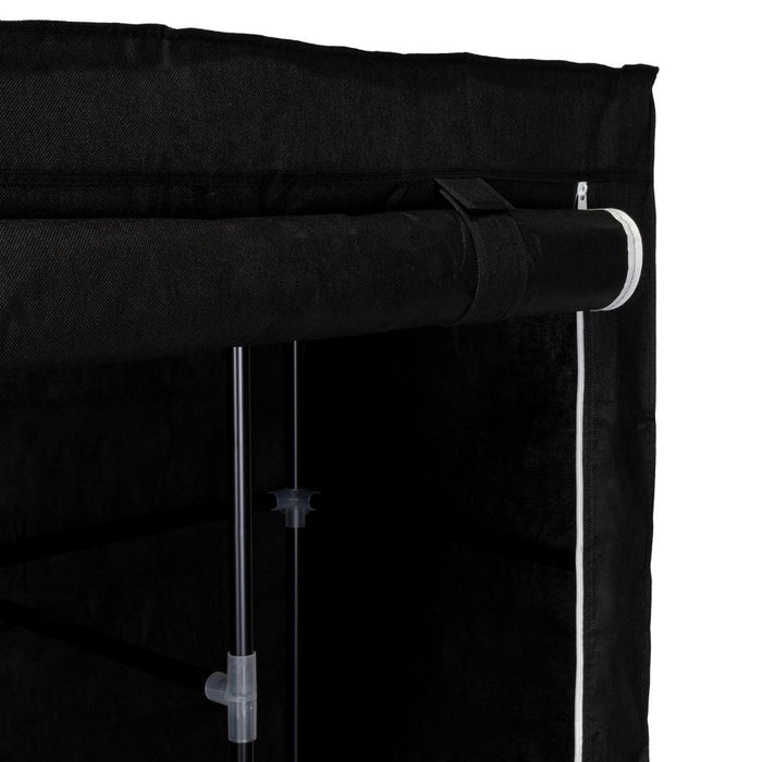 CLOSET PORTÁTIL GARMENT, NEGRO, VARIEDAD DE ENTREPAÑOS EN TELA