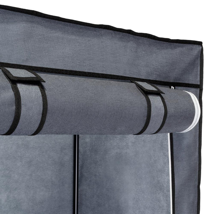 CLOSET PORTÁTIL JEANPOOL, GRIS, VARIEDAD DE ENTREPAÑOS EN TELA