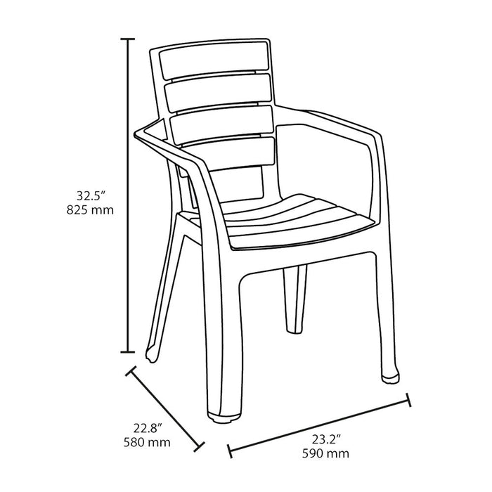 Combo Comedor Barú Trendy (1 Mesa + 4 Sillas Con Brazos) Azul Petroleo