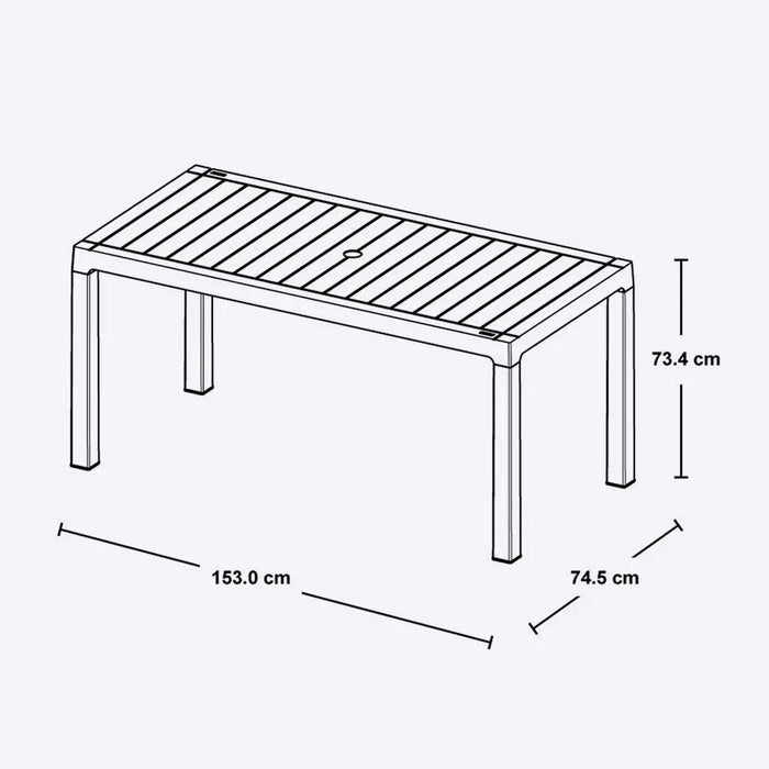 Combo Comedor Familiar Barú (1 Mesa + 6 Sillas Con Brazos) Taupe