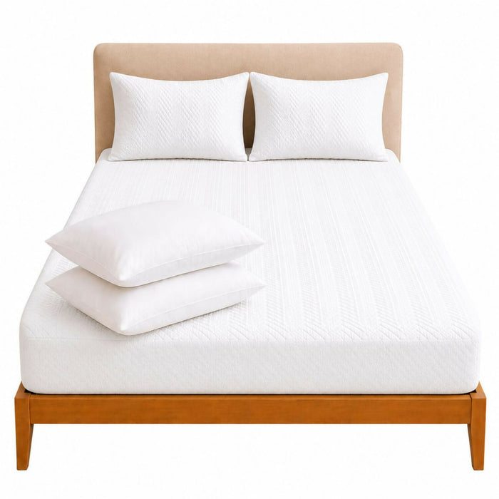 Combo protector colchon + 2 almohadas siliconadas queen