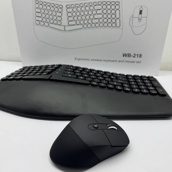 COMBO TECLADO MOUSE INALÁMBRICO ERGONÓMICO RECEPTOR USB WEIB