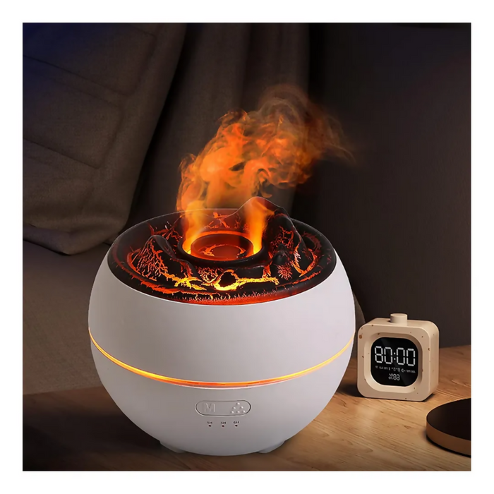 DIFUSOR AROMÁTICO VOLCÁN EFECTO LAVA FUEGO HUMIDIFICADOR MADERA