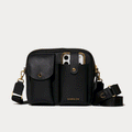 Dillon Dual Pocket Crossbody Bag - Black/Gold