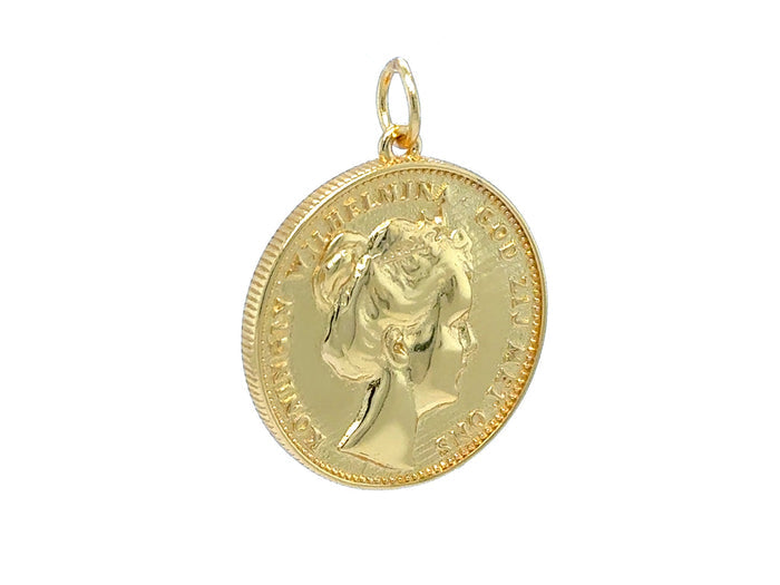 Dutch Tenner Coin Pendant: Wilhelmina Replica (Gouden Tientje) | LINK, design your own