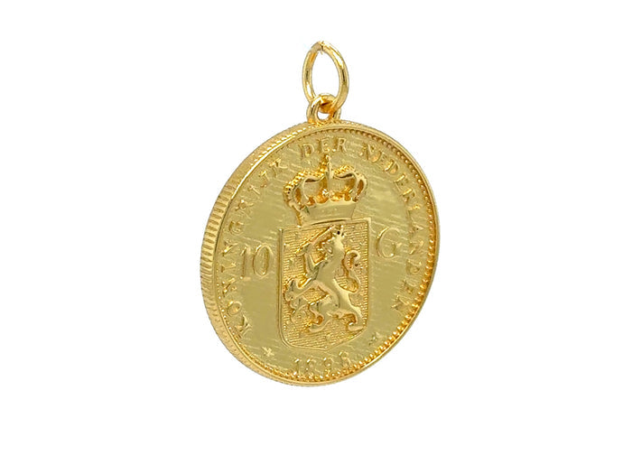 Dutch Tenner Coin Pendant: Wilhelmina Replica (Gouden Tientje) | LINK, design your own