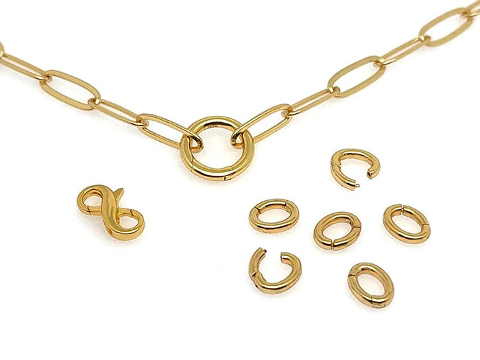 Elegant Paperclip Charm Bar Clasp Set | GOLD | LINK, design your own