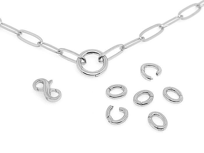 Elegant Paperclip Charm Bar Clasp Set | SILVER | LINK, design your own