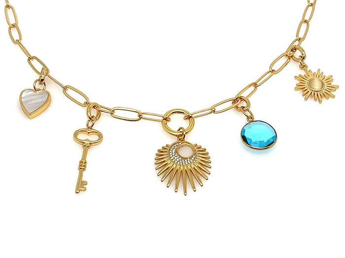 Elegant Paperclip Charm Bar Clasp Set | GOLD | LINK, design your own