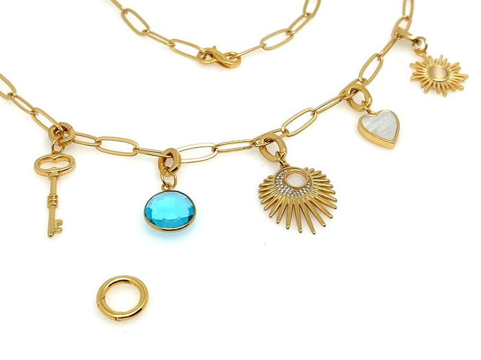 Elegant Paperclip Tiny Push - In Oval Clasp Set | GOLD | LINK, design your own