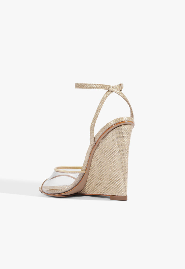 Elodie Vinyl Raffia Wedge Sandal - Schutz Shoes