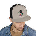 Embroidered Snowman Trucker Cap — Festive Winter Hat