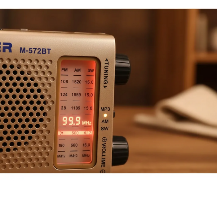 ENERGY PLUS RADIO 100701 AM FM LARGO ALCANCE CON BLUETOOTH BEIGE METÁLICO