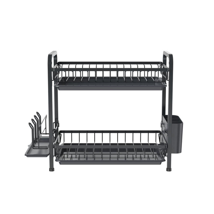Escurridor De Platos Clarity, Negro, Metalico de 2 niveles