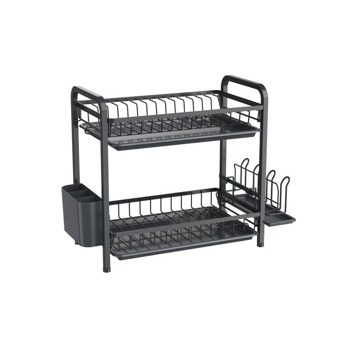 Escurridor De Platos Clarity, Negro, Metalico de 2 niveles