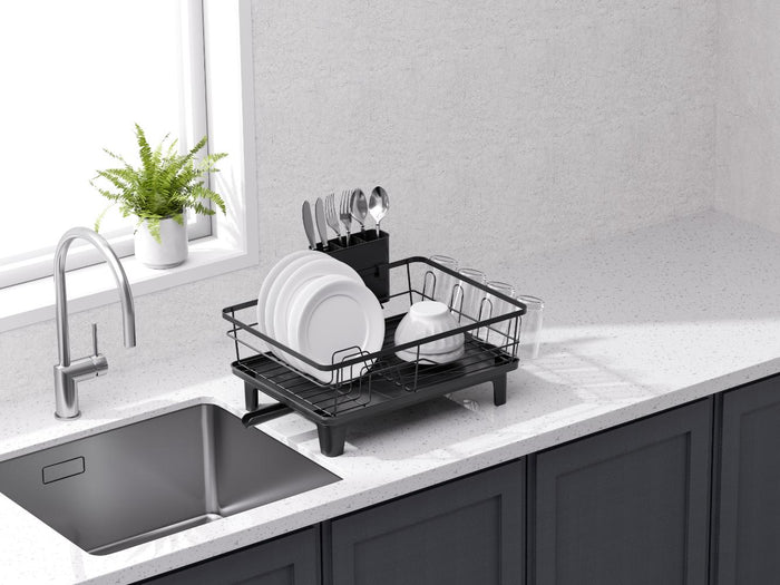 Escurridor De Platos Drip, Negro, Metalico