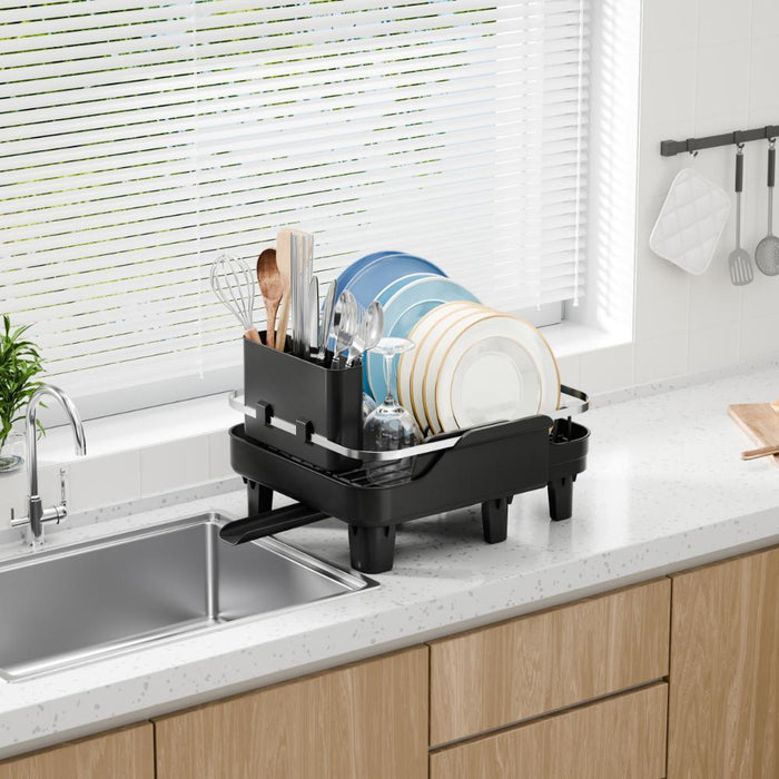 Escurridor De Platos Pureza, Negro, Metalico Cromado Expandible