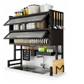 ESCURRIDOR ORGANIZADOR DE PLATOS 65 CM DOBLE TAPA NEGRO