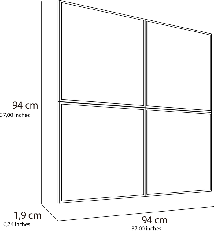 Espejo Cuadrado Sibari, Madera Clara y Oscura
