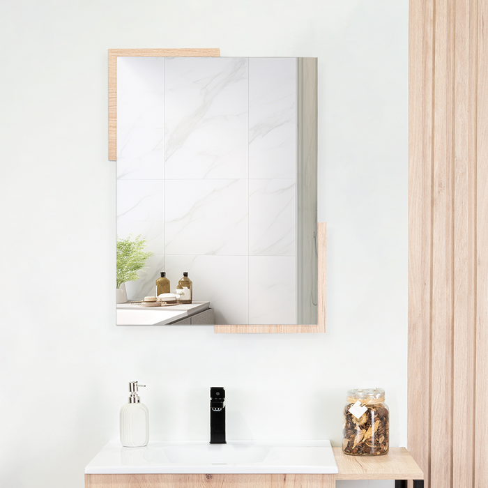ESPEJO RECTANGULAR ALESKA, COLOR MADERA CLARA