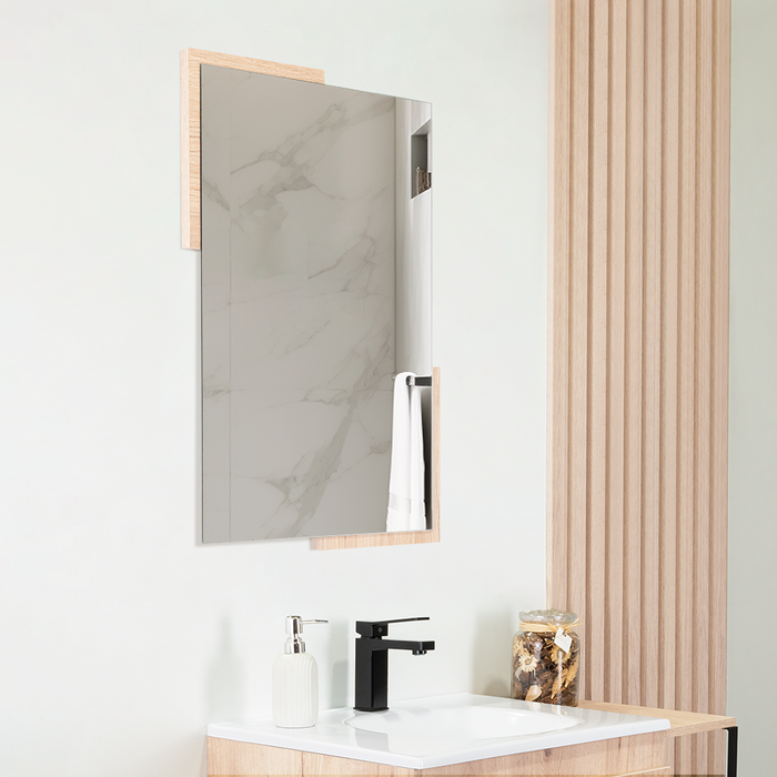 ESPEJO RECTANGULAR ALESKA, COLOR MADERA CLARA