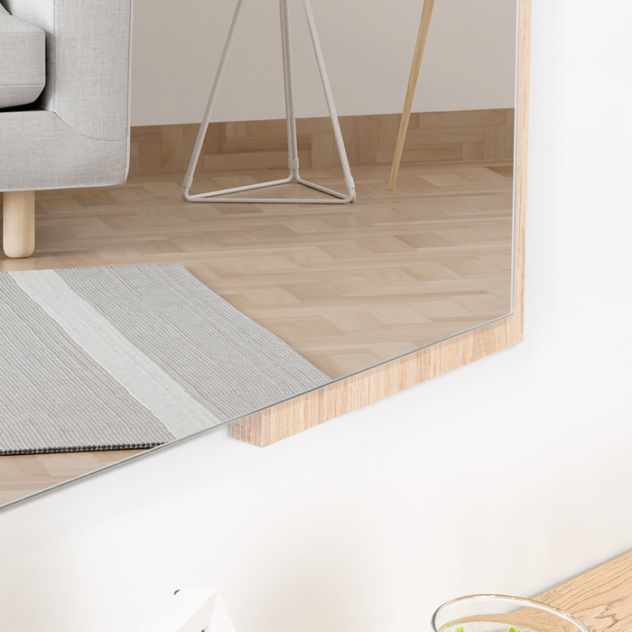 ESPEJO RECTANGULAR ALESKA, COLOR MADERA CLARA