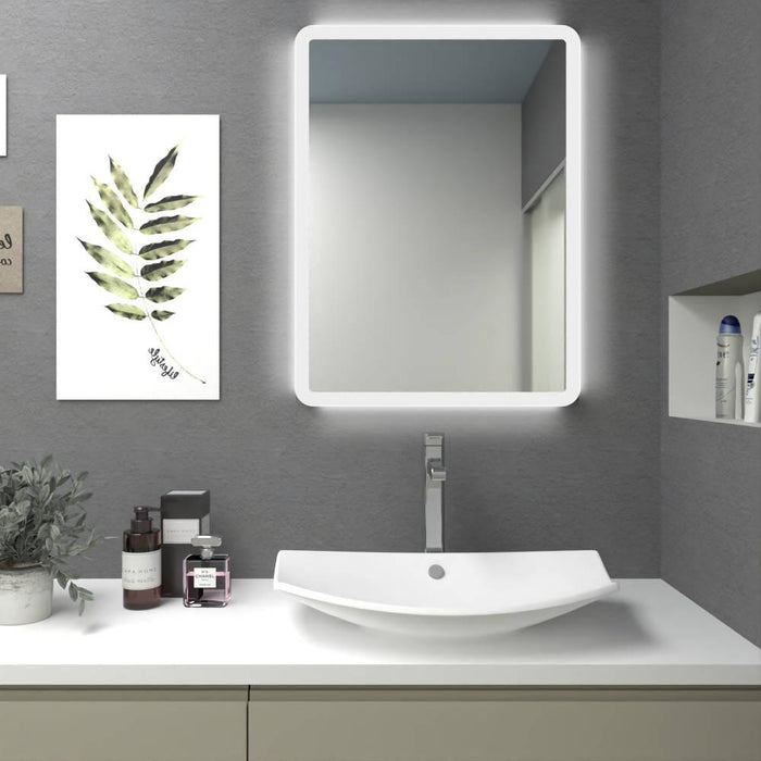 ESPEJO RECTANGULAR AREZZO, CON DISEÑO EN SANDBLASTING Y LUZ LED
