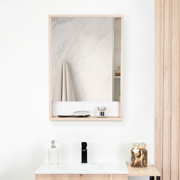 Espejo Rectangular Dakar,  Color Madera Clara