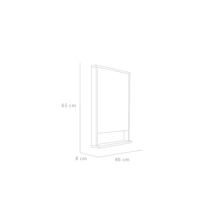 Espejo Rectangular Dakar,  Color Madera Clara