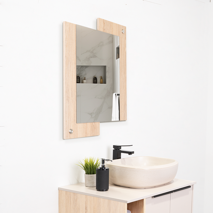 ESPEJO RECTANGULAR PADUK, COLOR MADERA CLARA