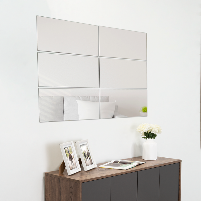 ESPEJO RECTANGULAR SIENA, GRIS, INCLUYE 6 PIEZAS